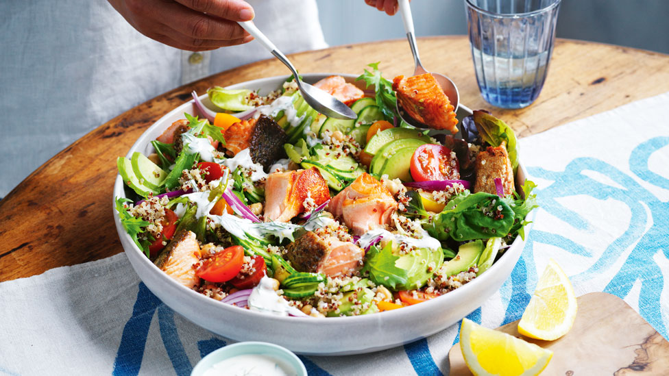 Quinoa and salmon salad