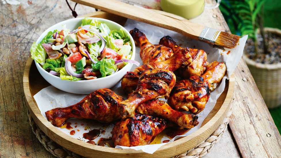 Smoky BBQ chicken with summer cobb salad