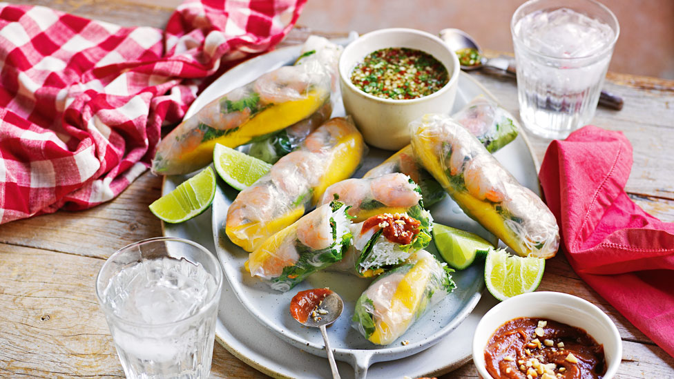 Curtis Stone’s Summer rolls with prawn and mango