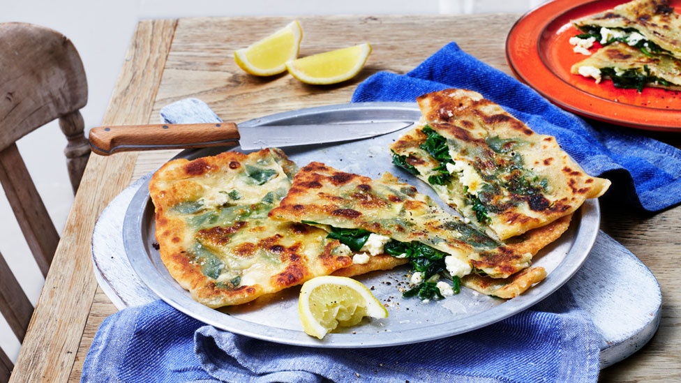 Spinach and feta gozleme