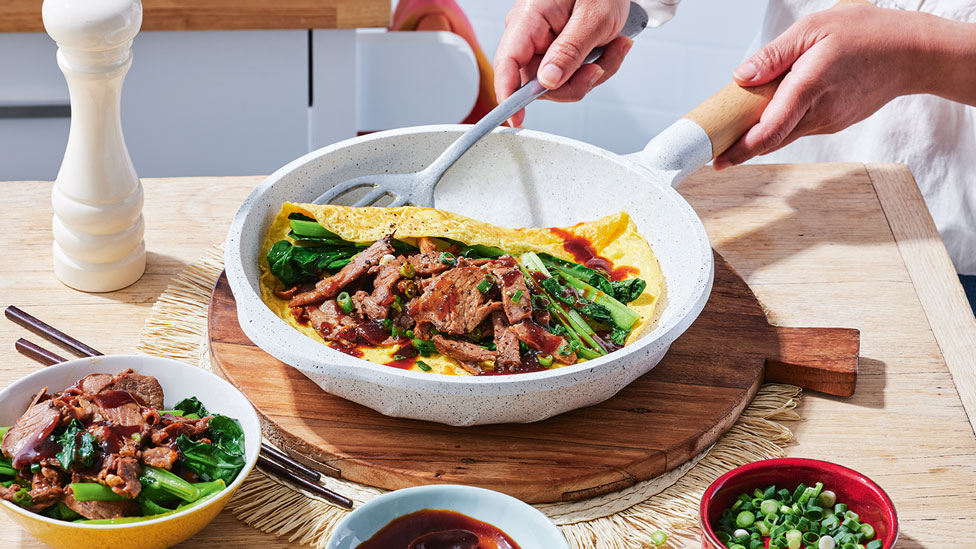Leftover lamb omelette 