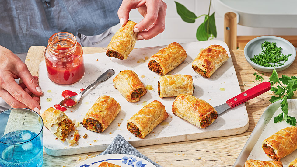 Leftover roast beef and mash sausage rolls 