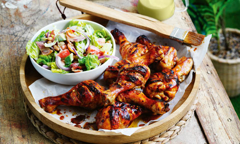 Smoky BBQ chicken with summer cobb salad