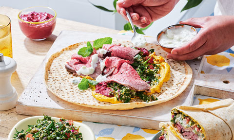 Lamb and tabouli style wraps