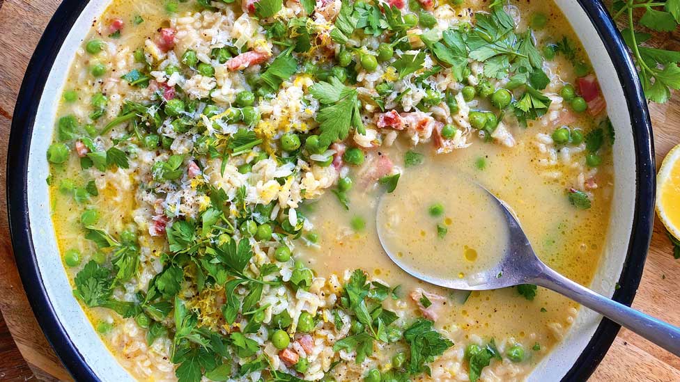 Italian rice dish with peas