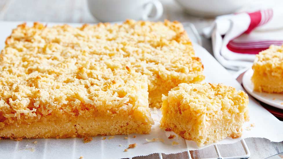 Lemon and lime coconut slice