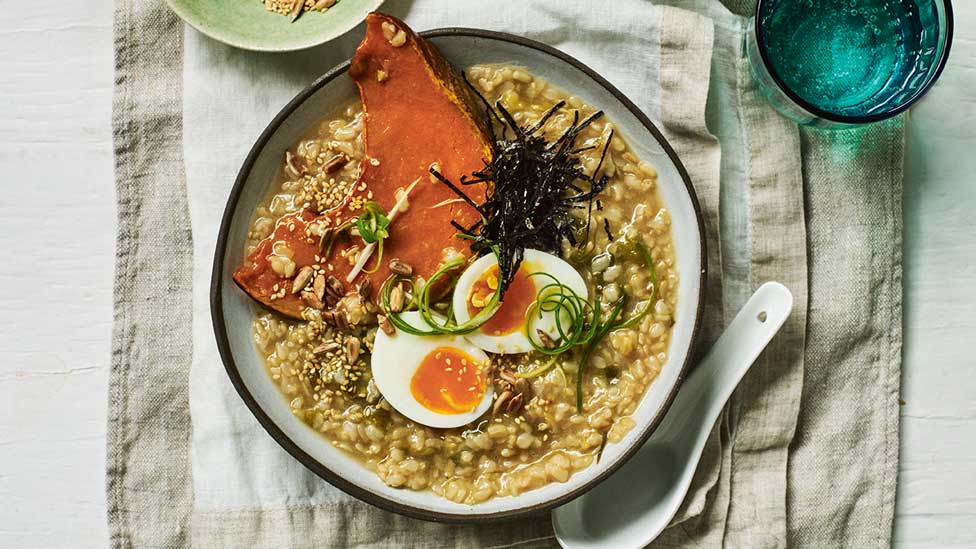 Pumpkin and brown rice congee