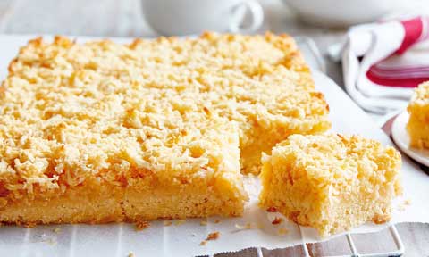 Lemon and lime coconut slice