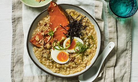 Pumpkin and brown rice congee