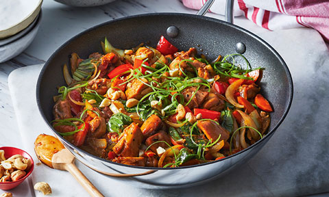 Sticky honey-soy chicken stir-fry