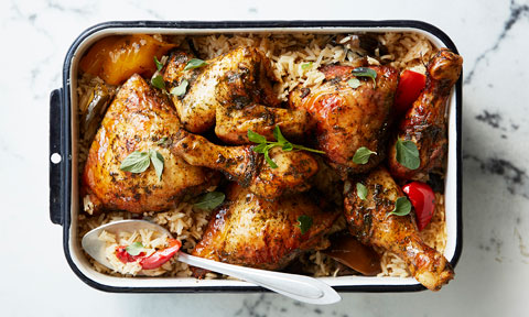 One-Pan Herb Chicken & Rice Recipe | Coles