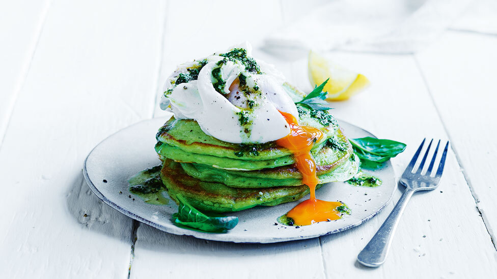 Avocado pancakes stacks