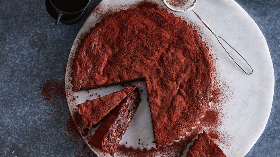 Flourless chocolate and pistachio cake