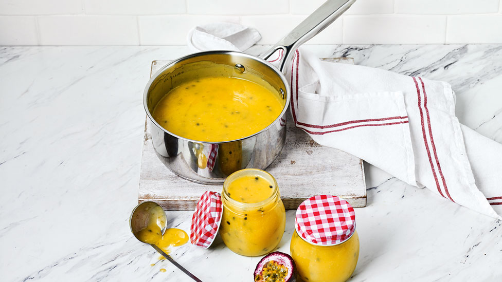 Lime and passionfruit curd