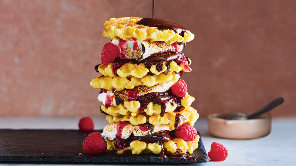 S’mores waffle sandwiches