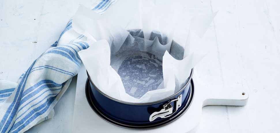 A pan with paper lining