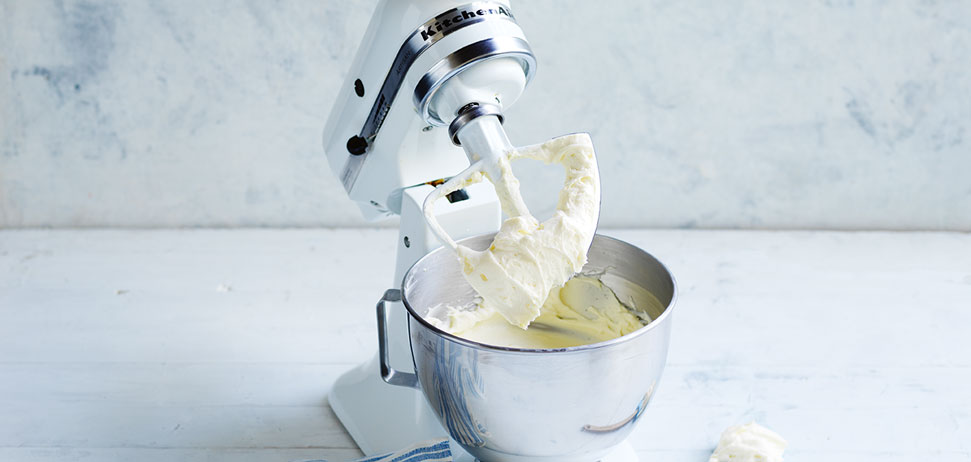A mixer with dough