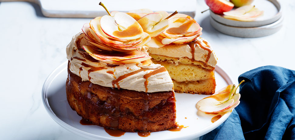An apple and caramel cake