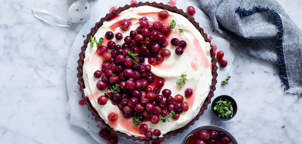 A black cherry tart