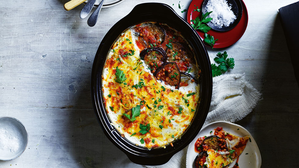 Vegan eggplant moussaka