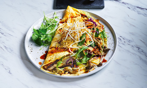 Asian-style mushroom omelette