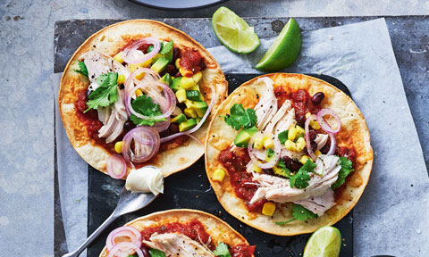 Easy chicken tostadas