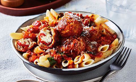 Italian-style stuffed meatballs