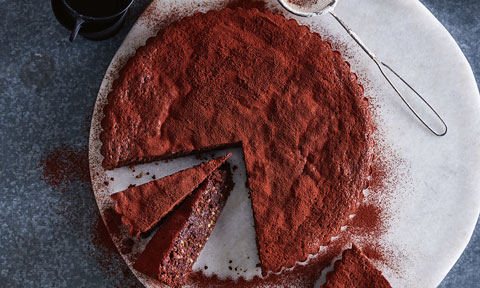 Flourless chocolate and pistachio cake