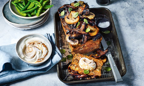 Lamb, harissa and mixed mushroom meatloaf 