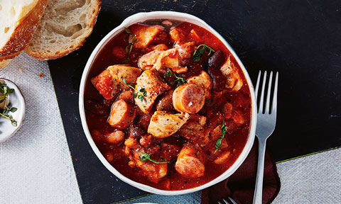 Speedy one-pot bean and chicken cassoulet