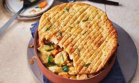 Chicken and veggie pot pie