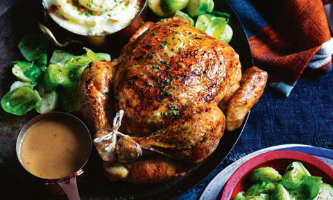 Curtis Stone’s roast chicken with loaded mashed potatoes and gravy