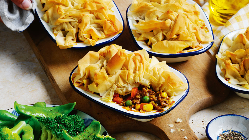 Cheat’s beef curry pot pies