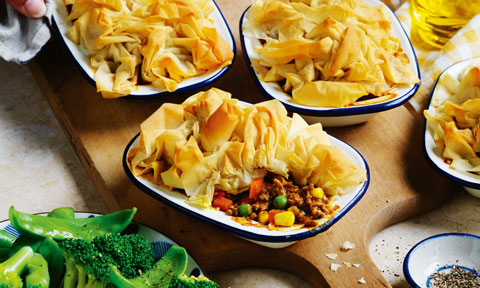 Cheat’s beef curry pot pies