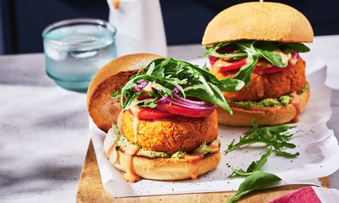 Jen Hanlon’s sweet potato and chickpea burgers 