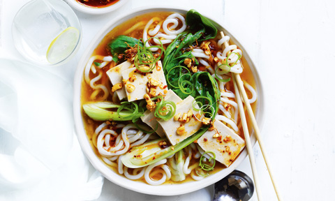 15-minute tofu hot pot with peanut-chilli oil