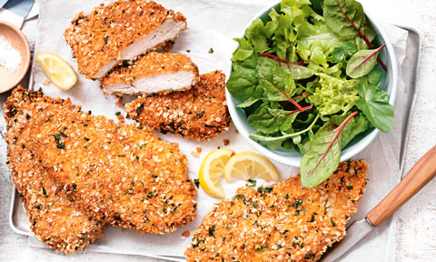 Gluten-free chicken schnitzel