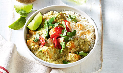 Pumpkin Thai green curry