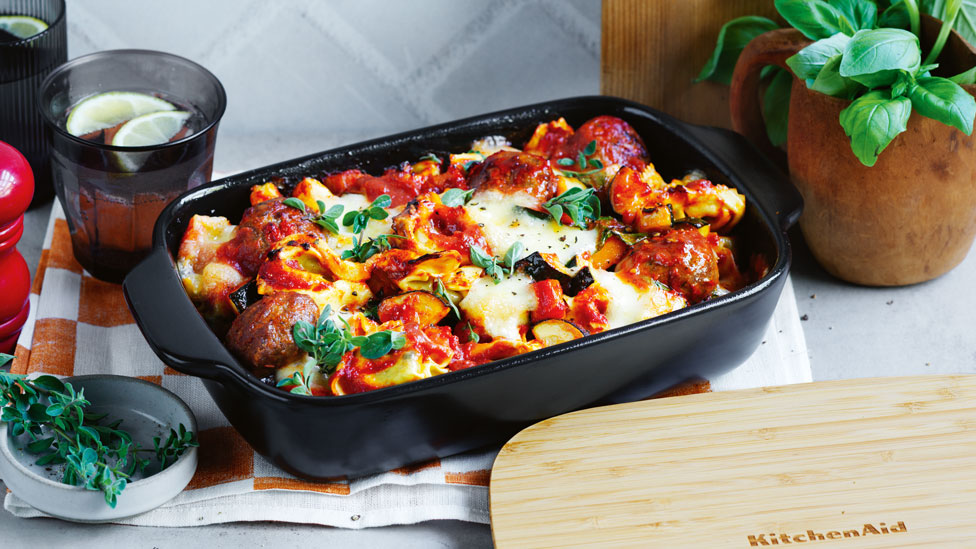 Meatball pasta bake