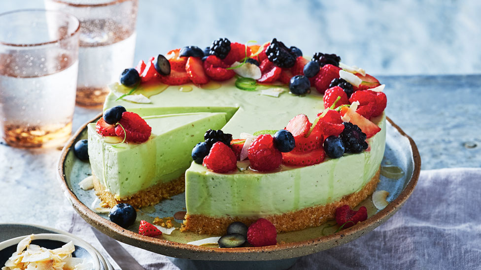 Avocado, lime and coconut cheesecake