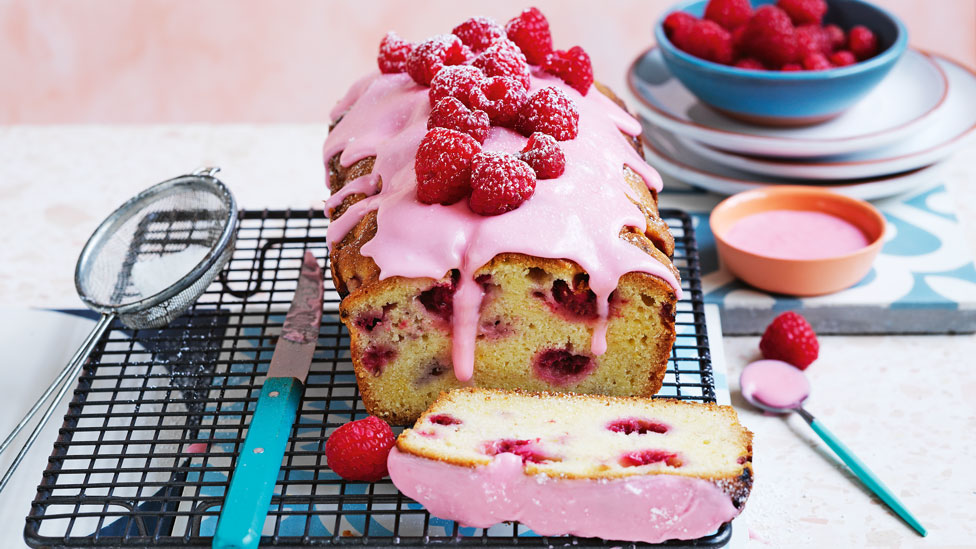 Curtis Stone's lemon pound cake with raspberry glaze