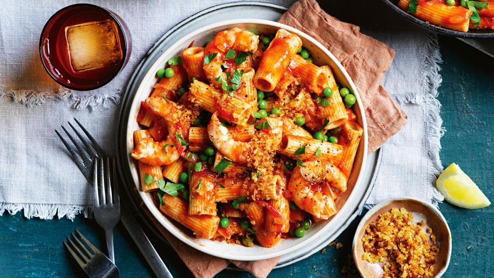 Michael Weldon's fiery prawn pasta 