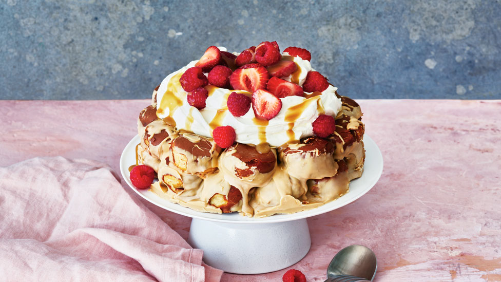 Salted caramel profiterole cake