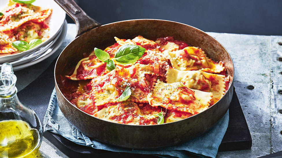 Spinach and ricotta ravioli