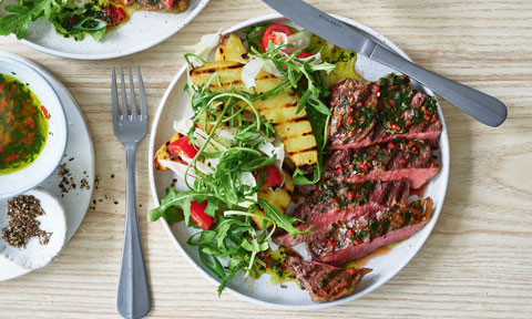 BBQ Beef Rump Steaks with Garlic Herb Potatoes 