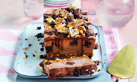 Caramel choc mousse cake