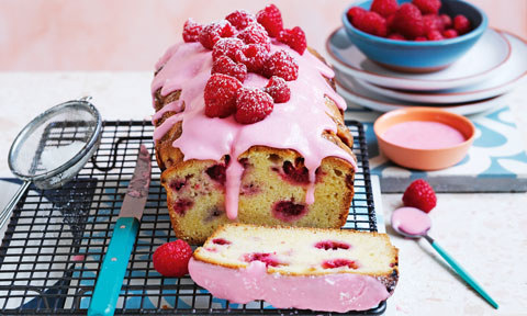 Curtis Stone's lemon pound cake with raspberry glaze