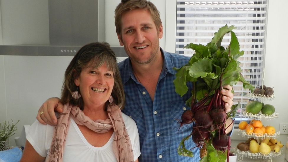 A photo of Curtis Stone with his mother