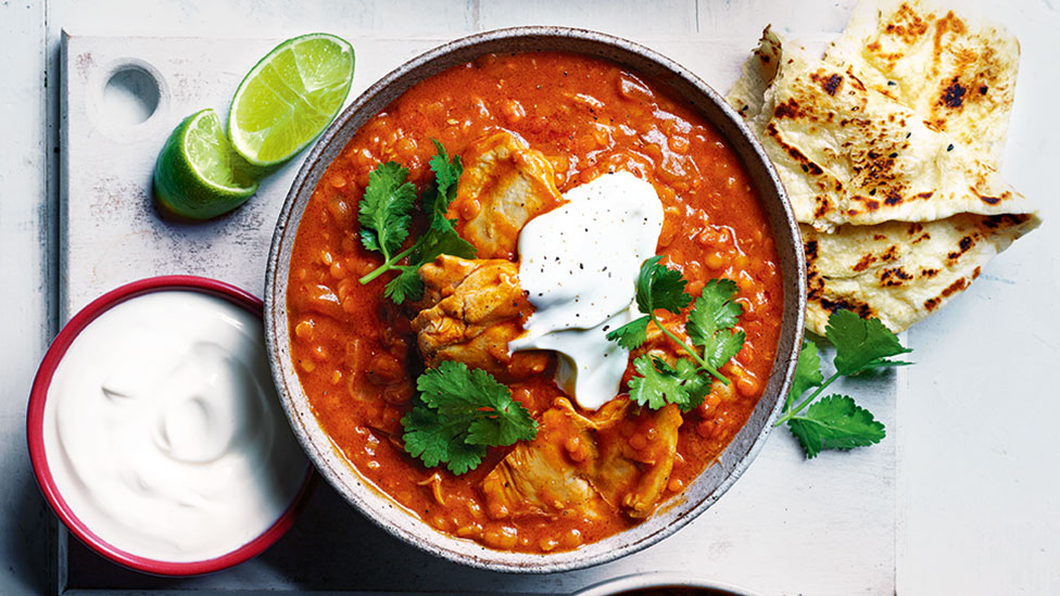Easy butter chicken with red lentils