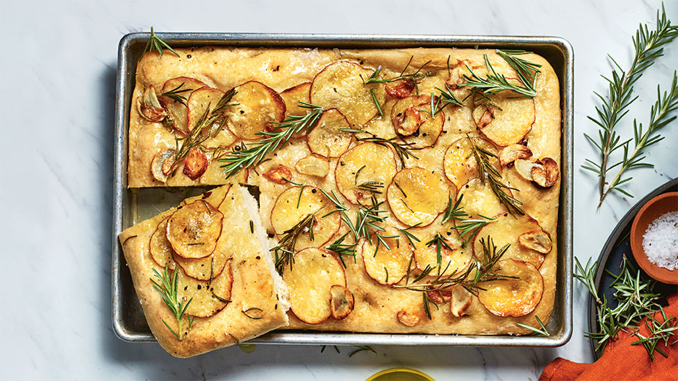 Rosemary, garlic and potato focaccia